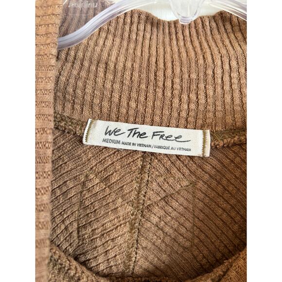 Free People We The Free Casey Ribbed Mock-Neck Tunic Dress in Tiger Eye Size M - Picture 6 of 6